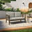 Junco Solid Wood Teak Outdoor Loveseat With Cushion And Arms-8681600-8681612