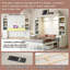 Lit escamotable en bois Helin avec bureau, armoires de rangement et lumière-3104395