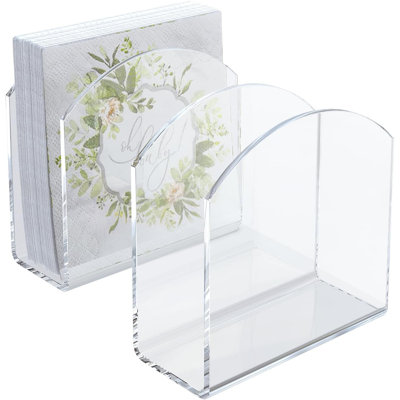 Paquet de 2 porte-mouchoirs en acrylique transparent pour table