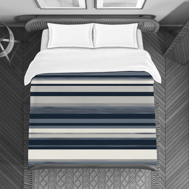 Housse de couette en microfibre , Housse de couette pour lit simple, Gris / bleu
