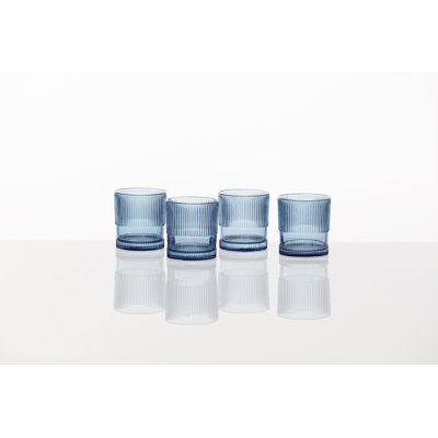 Fortessa Noho Glass, 9.85 Oz. Double Old Fashioned (Set of 4), Blue
