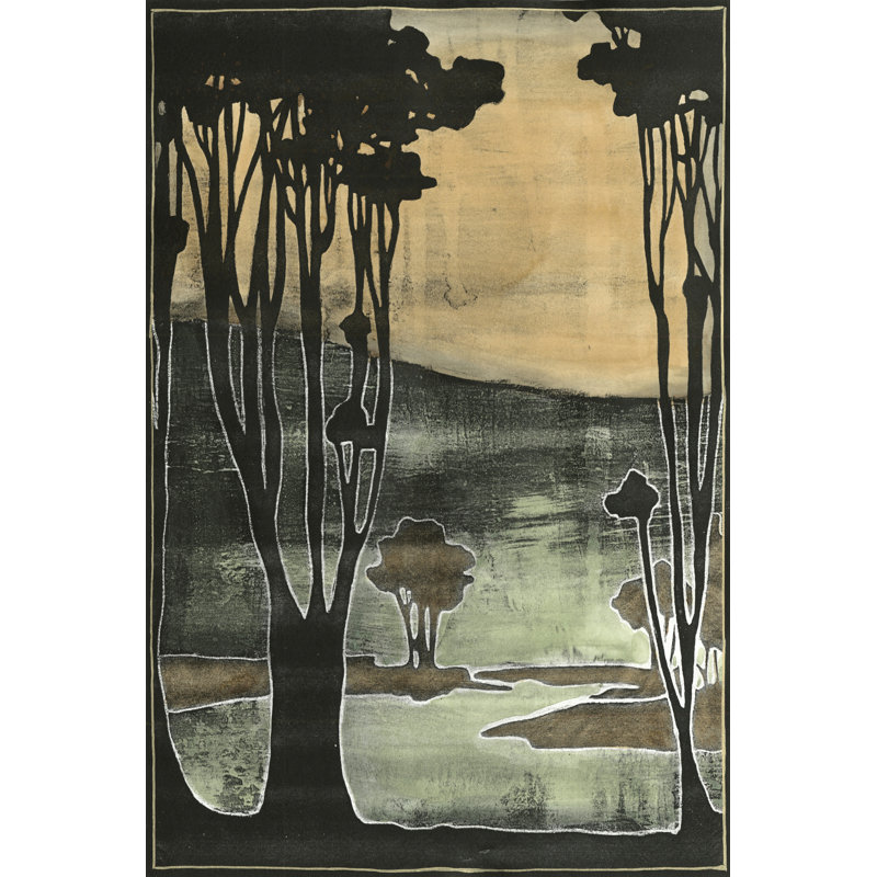 Small Nouveau Trees II by Jennifer Goldberger - Wrapped Canvas Painting, 76cm H x 51cm W x 3.8cm D