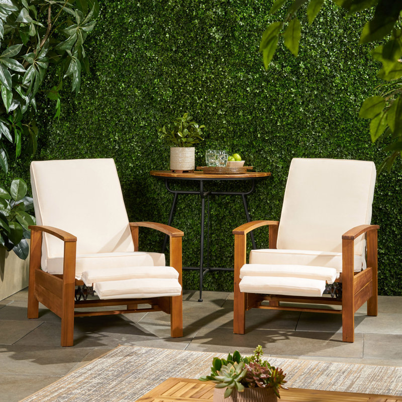 Fauteuil inclinable manuel 27,75 po Dorset, Teck sablé, Crème