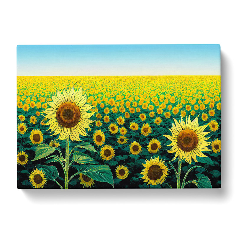 Astonishing Sunflower Field - Wrapped Canvas, 40cm H x 60cm W x 3cm D