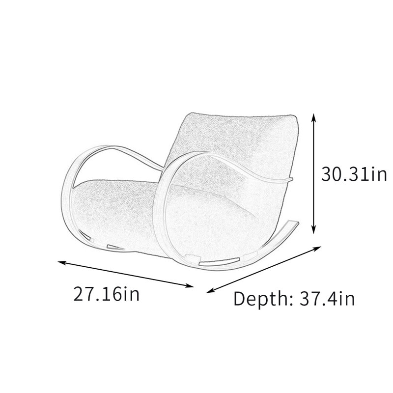 Chaise berçante simple en chenille, Noir