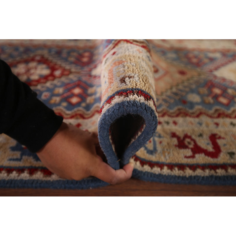 Tapis de couloir oriental bleu Khotan