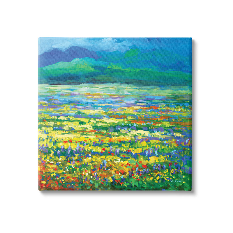 «Meadow Of Wildflowers Blue» par Leon Devenice, Estampe numérique Farmhouse, H 24 po x l 24 po x P 1,5 po