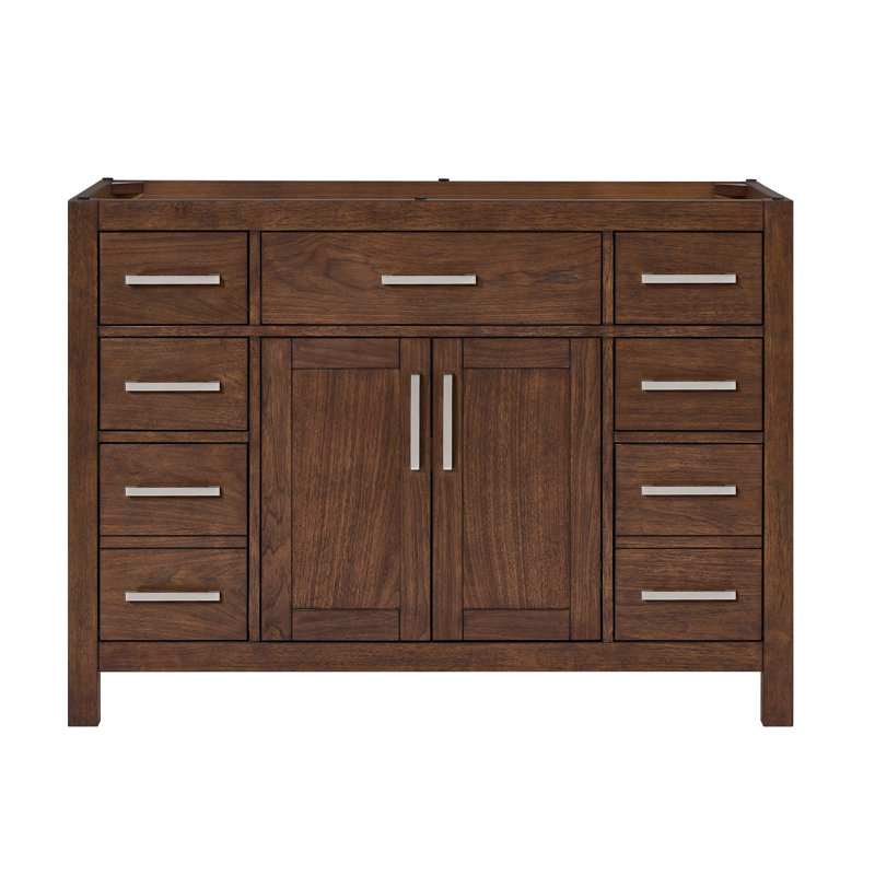 Base de meuble-lavabo simple autoportante 47,25 po Beckett, Noyer foncé / nickel brossé