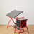 Drafting Table Red With Stool
