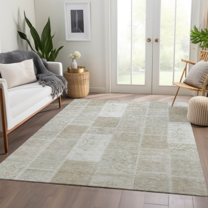 Tapis intérieur / extérieur Heffington avec envers antidérapant, Rectangle 5 pi x 7 pi 6 po
