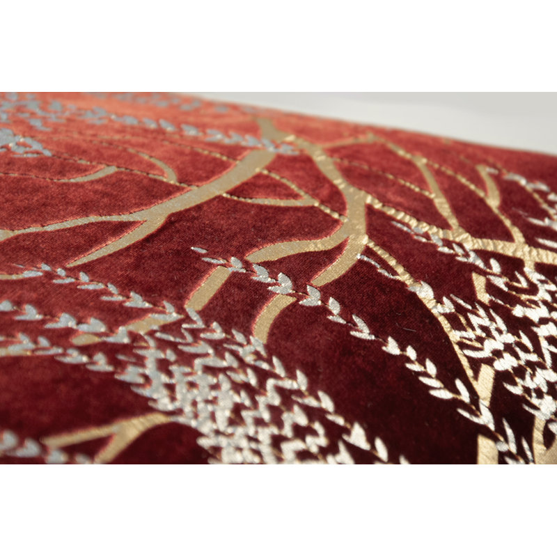 Metallic Square Velvet Pillow Cover & Insert, 18" x 18", Paprika