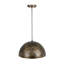 Luminaire suspendu en forme de dôme en métal 1 lumière Rusty Industrial-416604790