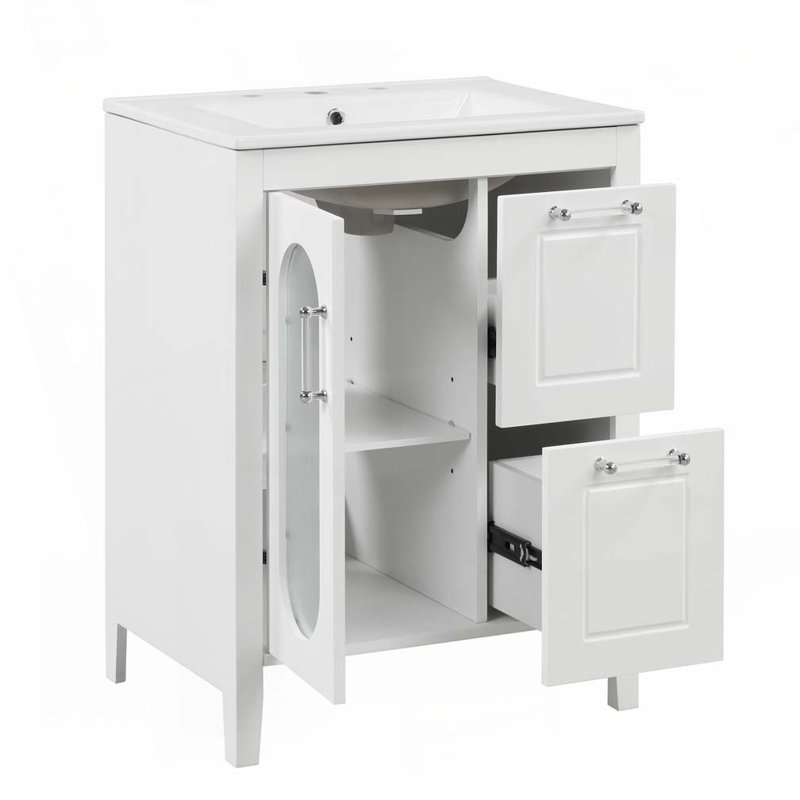 24" Bathroom Vanity with Sink, White