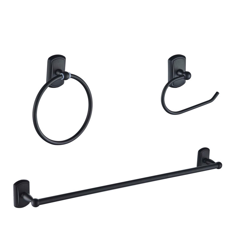 3 - Piece Bathroom Hardware Set, Black