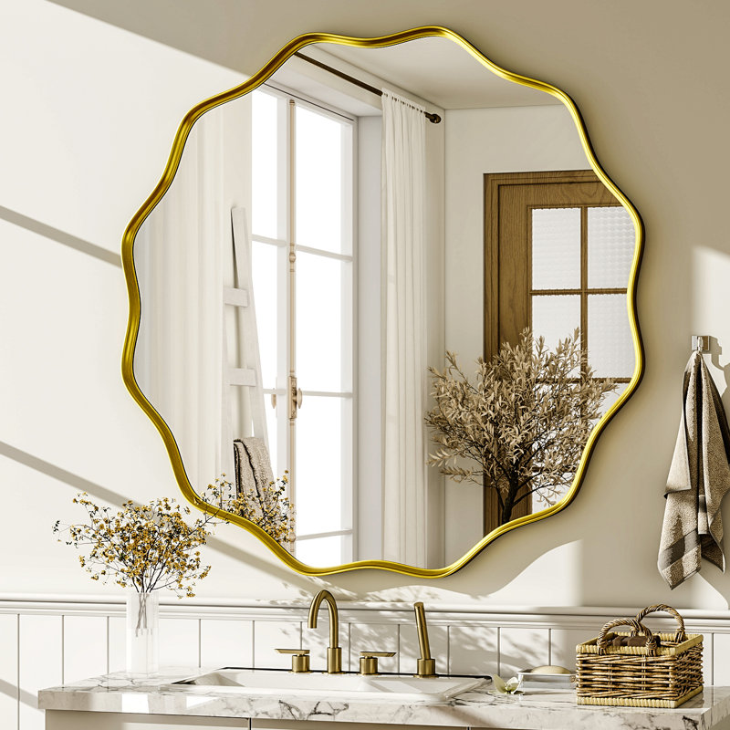 Miroir de salle de bain, Doré, 36 po x 36 po