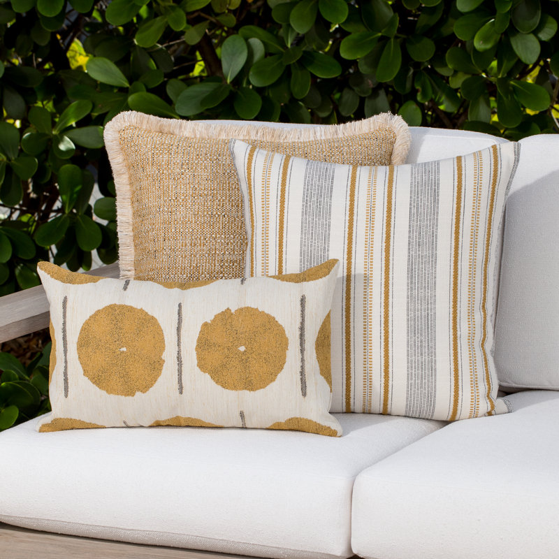 Solstice Gold Indoor/Outdoor Pillow Cover & Insert, 12" H x 20" W, Rectangular