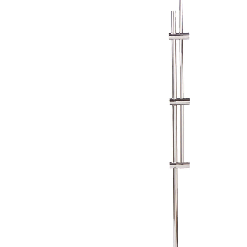 Adjustable Polished Nickel Arc Floor Lamp with Linen Shade
