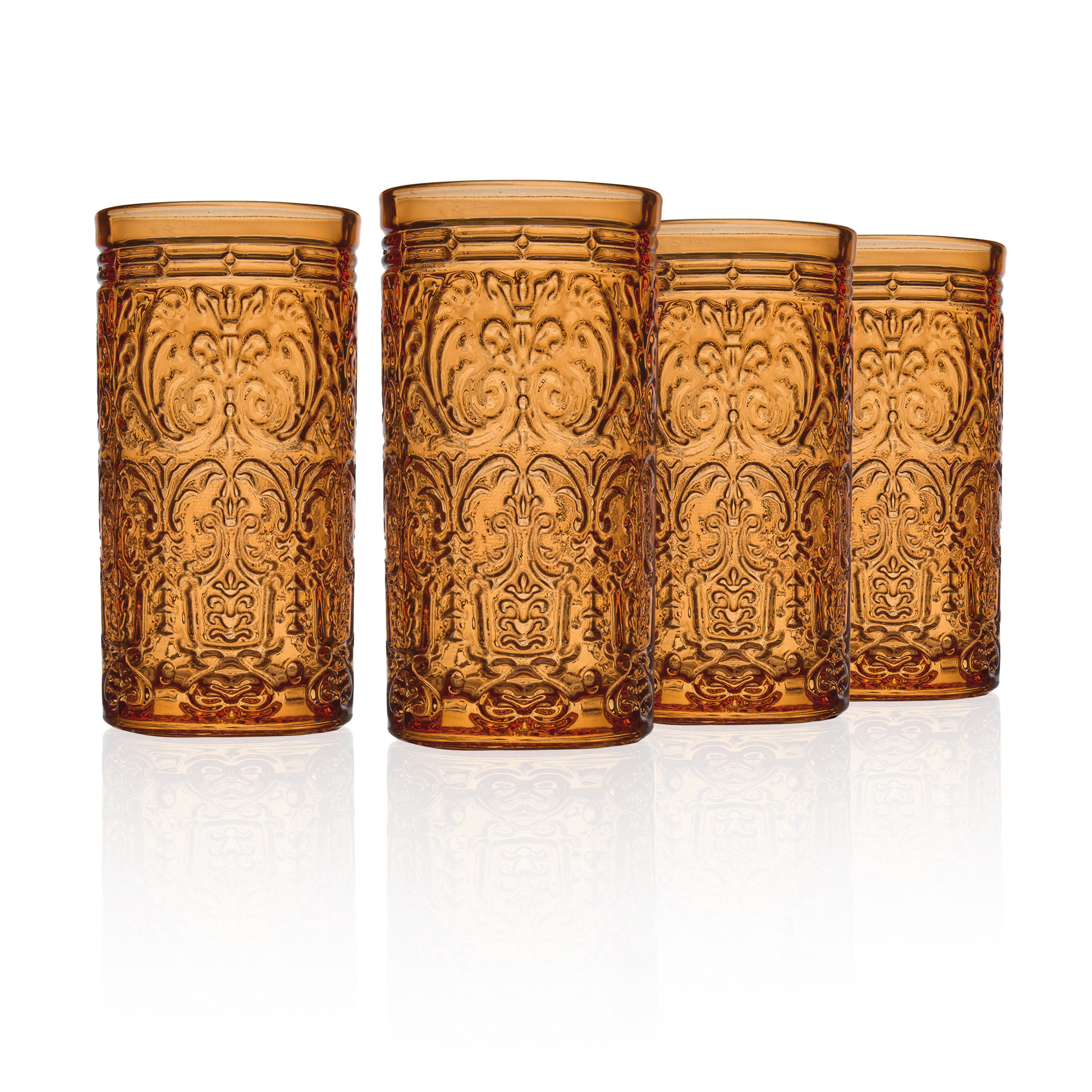 Jax Glass Highball 14 Oz (Set of 4) | Orange