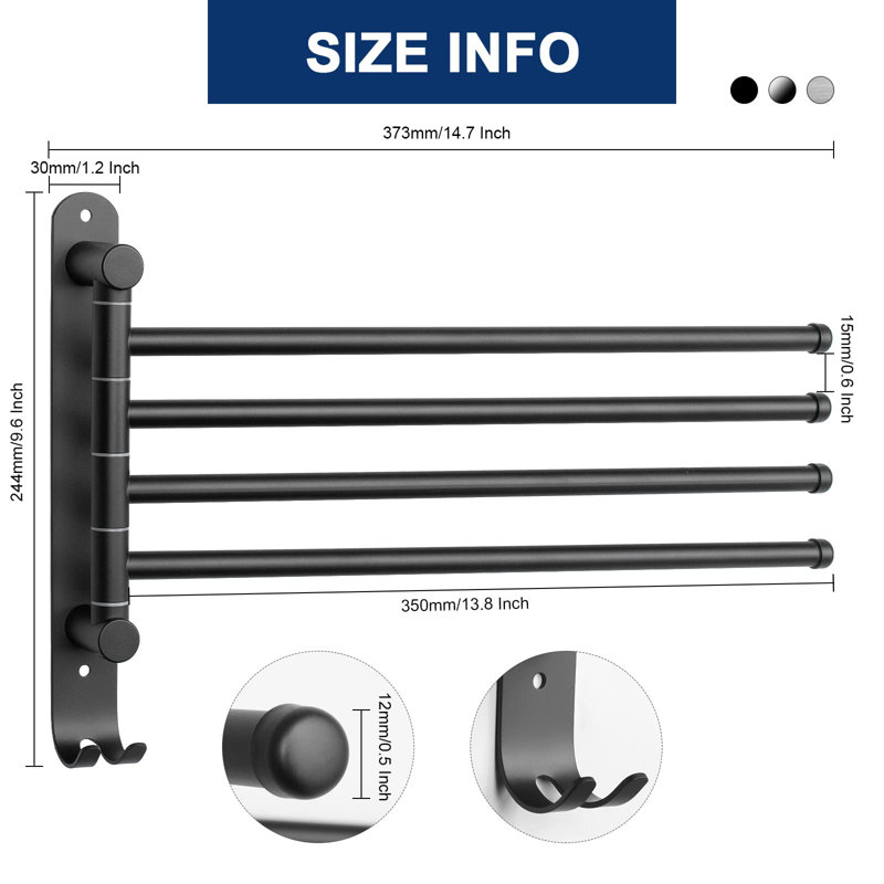 Wall Towel Rack, Black