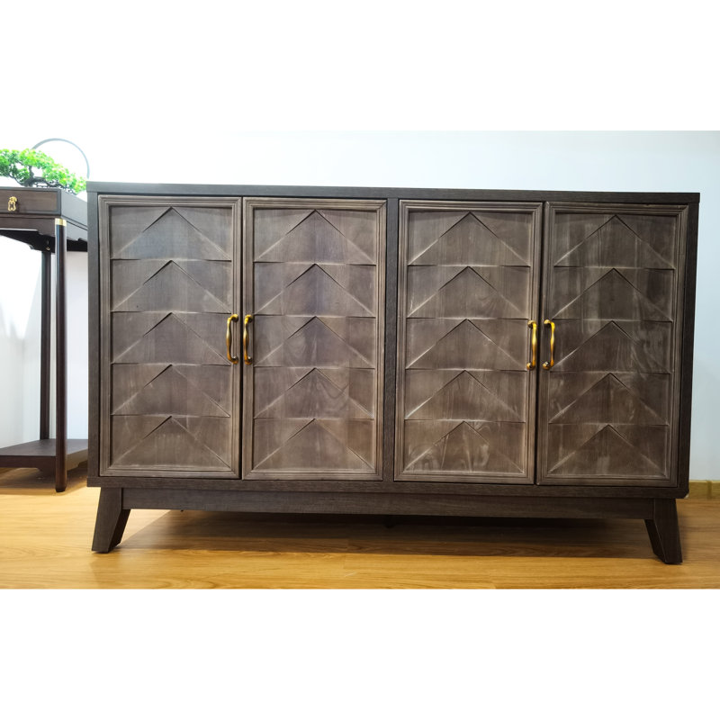 Grande armoire avec tablettes réglables pour la cuisine et le salon, Brun