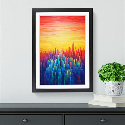 Skyline Colour Field No.2 - Single Picture Frame Print on Wood