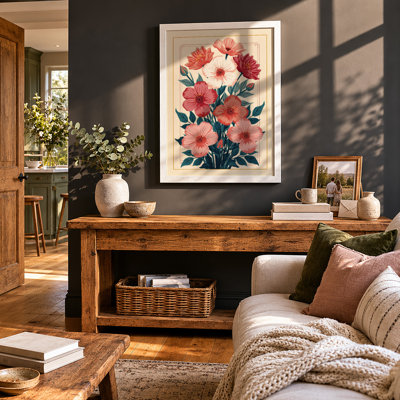 Carnation Bouquet Botanical - Framed Print