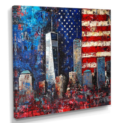 «Abstract 911 Towers Memories» - art mural patriotiste américain