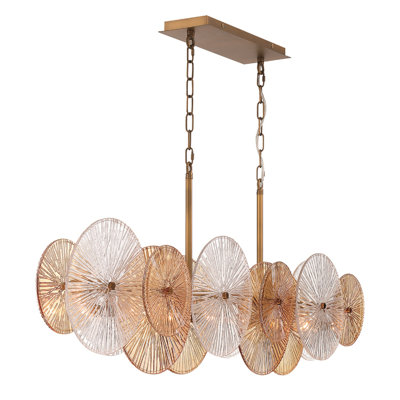 Sue-Anne 8 light Chandelier in Plated brass