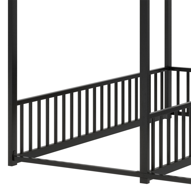 Lits plateforme en métal, Noir, noir, noir, noir