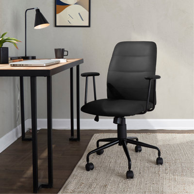 Chaise de bureau en similicuir noir
