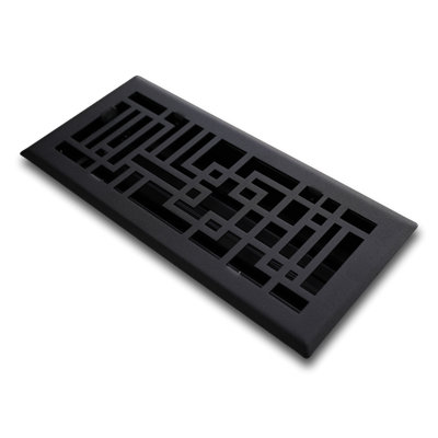 Madelyn Carter Solid Steel Capitman Art Deco Style Vent Cover with Damper - Floor & Wall Register - Black