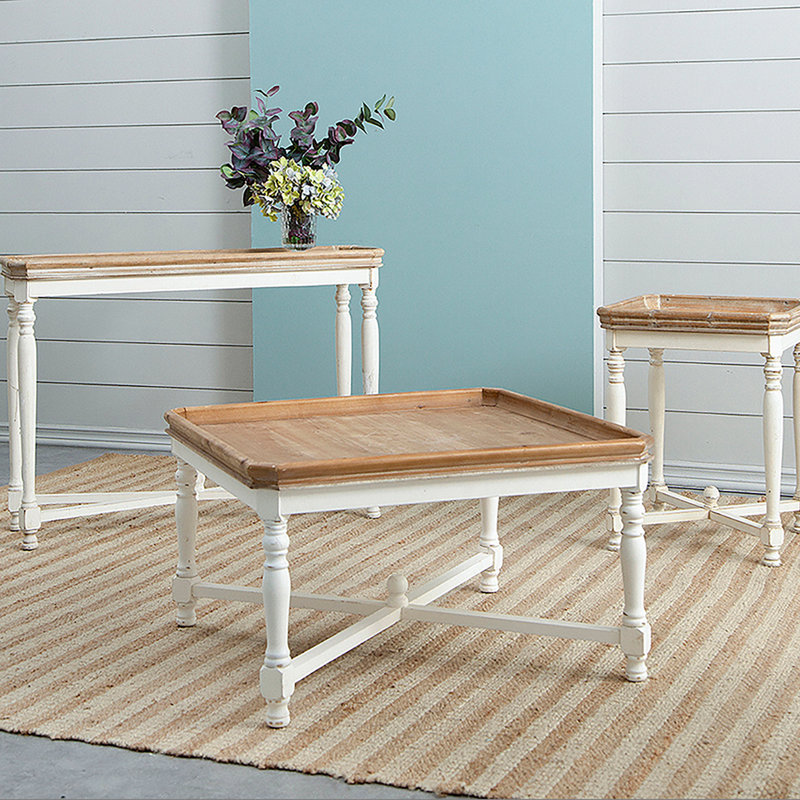 Table de bout à plateau carré Cosette, H 19 po x l 33 po x P 33 po