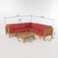 Ensemble modulaire d'extérieur en bois avec coussins-1980945374