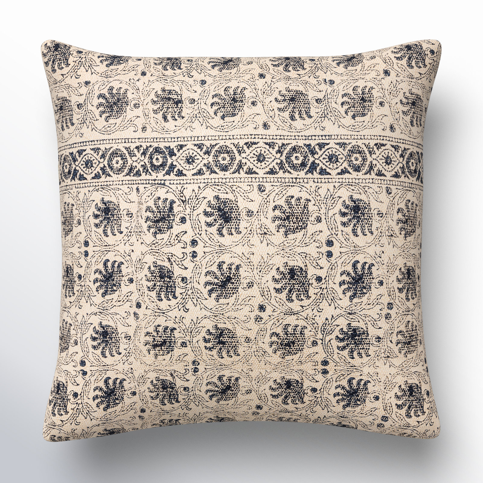 Sabra Floral Cotton Pillow Cover, 22" x 22"