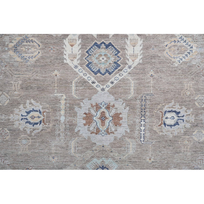 Tapis rectangulaire en laine noué à la main Oushak