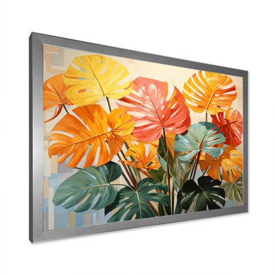 «Orange Green Tropical Plants I» sur toile