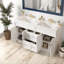Meuble-lavabo spacieux et meuble-lavabo double, MDF blanc