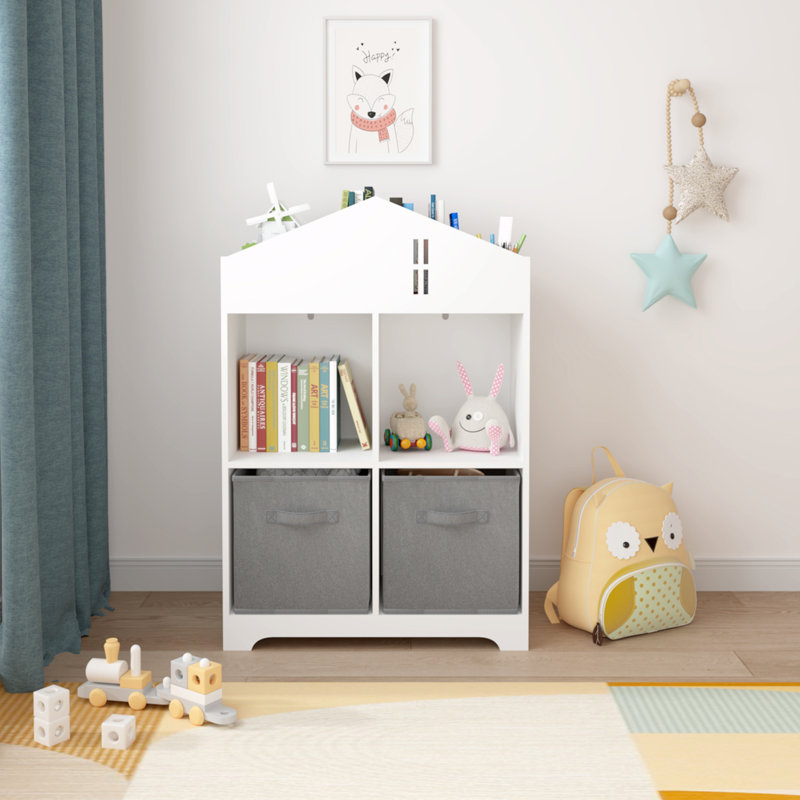 2-Tier Storage Display Organizer, White/Gray