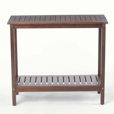  Lyudmil  Acacia Wood Patio Console Potting Table, Wooden Work Station for Outdoor, Garden Balcony Garage