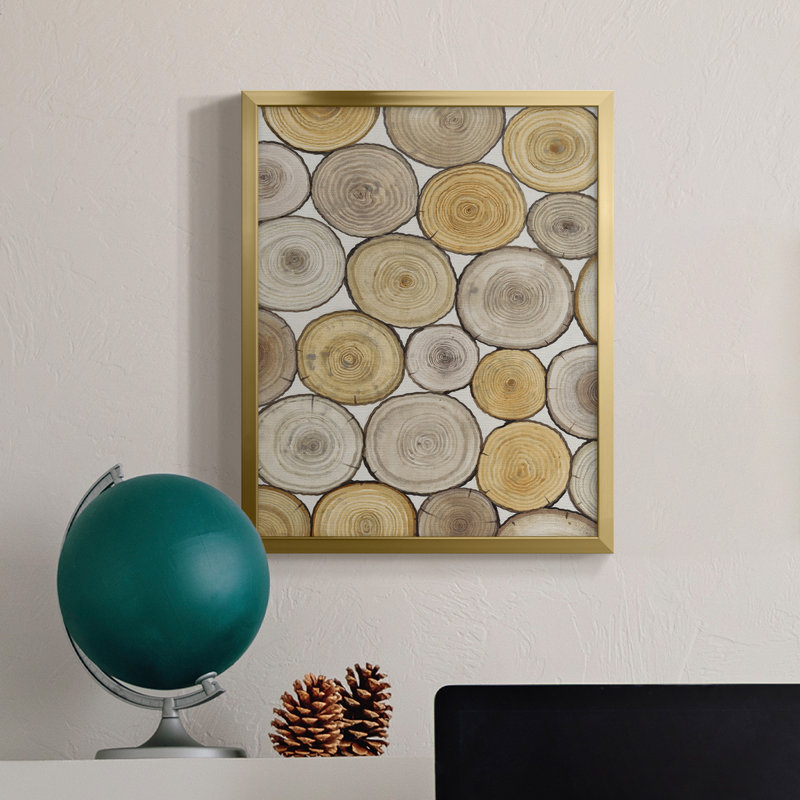 Tree Ring Study II - Toile encadrée de qualité supérieure - Prêt à être accroché, H 19 po x l 16 po x P 1,5 po
