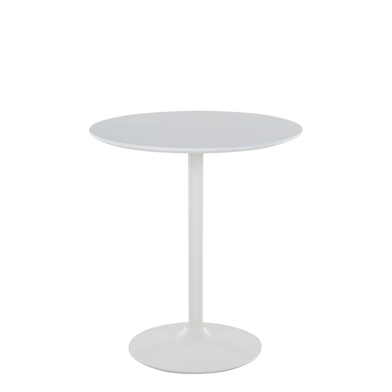 Table de bar en métal et bois blanc, table bistro moderne pour petits espaces