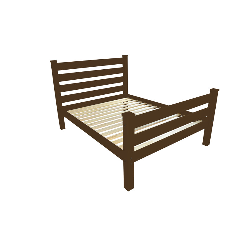 Lit standard en bois massif, Grand, Café