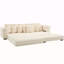 Canapé modulaire en L de 110,75 pouces avec repose-pieds mobile, porte-gobelets et 8 coussins décoratifs, tissu en velours côtelé, déplié en lit, beige-118054471