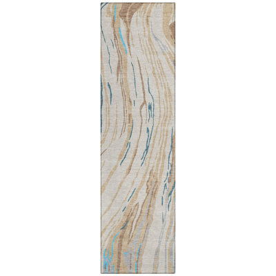 Aureva Beige Washable Indoor-Outdoor Rug - 