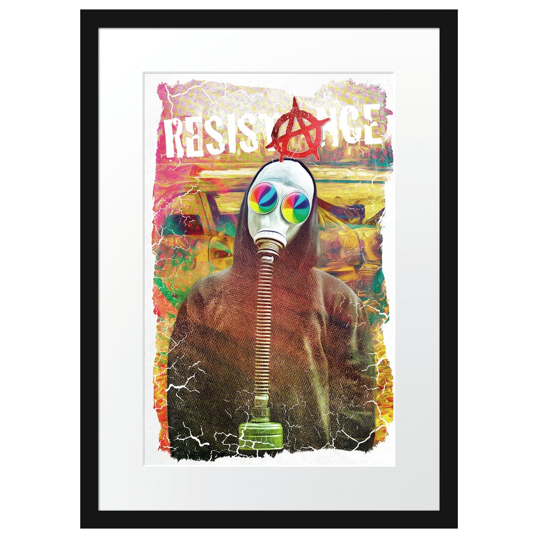 Gerahmtes Poster Resistance White