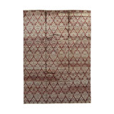 Neo Villa Damask Area Rug in Ivory/Maroon
