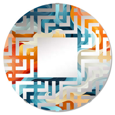 Miroir décoratif bleu et orange tourbillonnant Harmony II - Maze