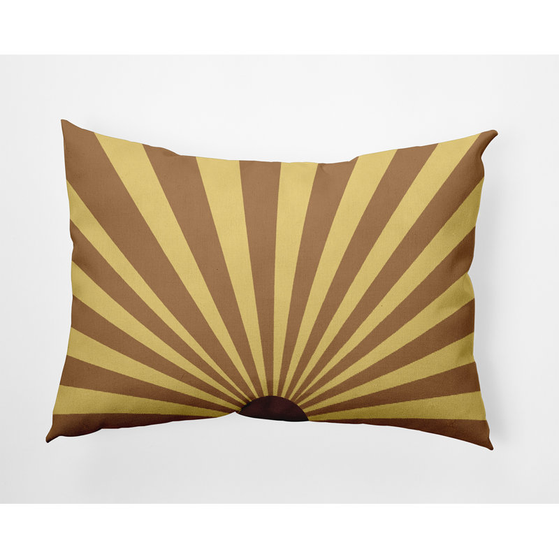 Outdoor Reversible Throw Pillow, Mustard/Tortilla Geometric
