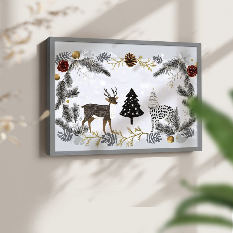 Chirstmas Art-CCLV -Framed Print - Restickable, Gris, H 22 po x l 28 po