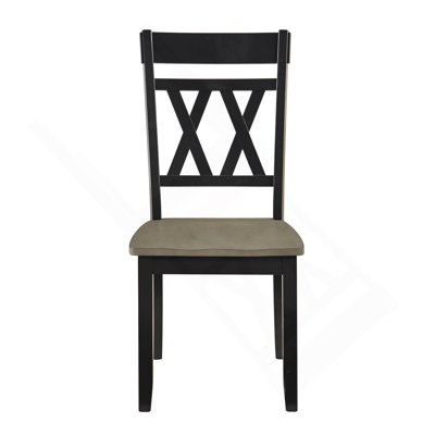 Modern Design Side Chairs 2Pc Set Wood Frame Classic X-Back Farmhouse Contemporary Dining Furniture